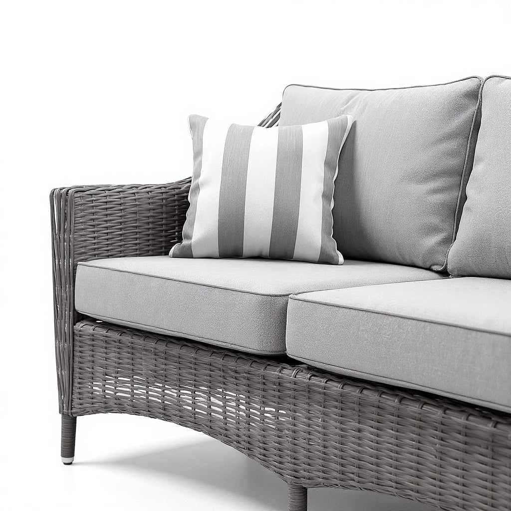 All-Weather Wicker Patio Set – Weather-Resistant, 7-Piece, Gray view 2