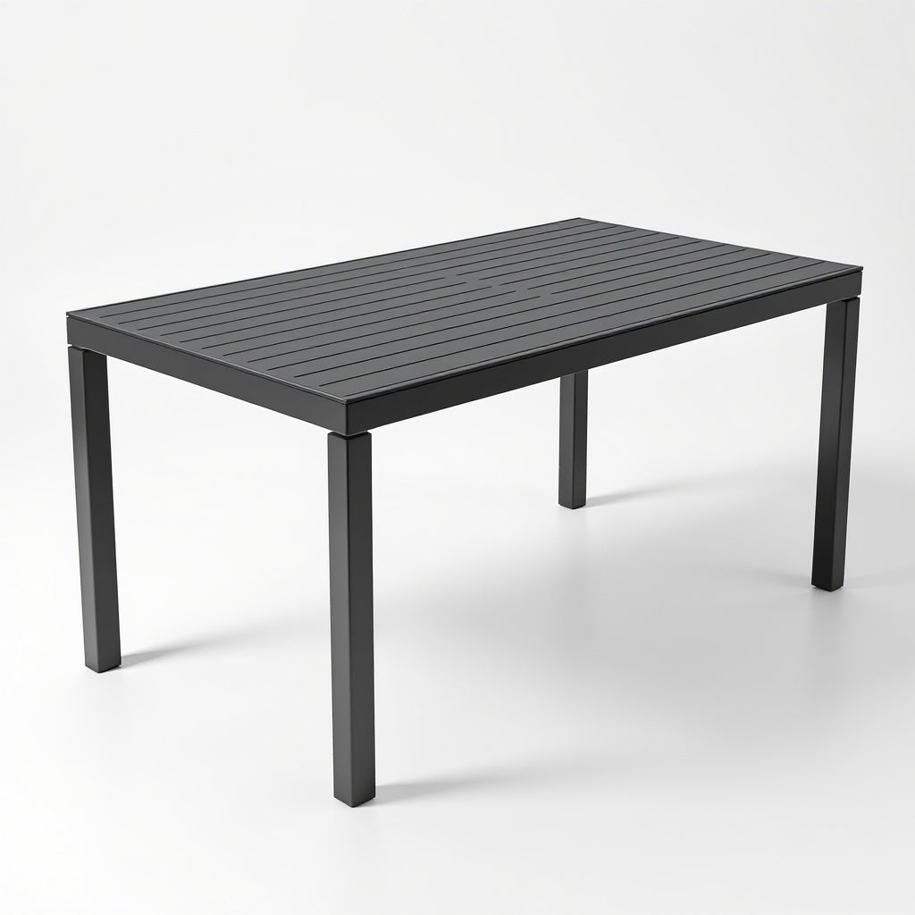 Aluminum Outdoor Dining Table – 60 x 36 x 30 in, Black Powde...