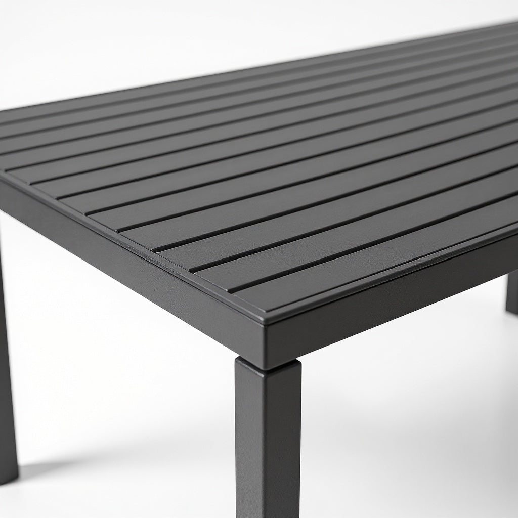 Aluminum Outdoor Dining Table โ 60 x 36 x 30 in, Black Powder Coat, Modern view 2