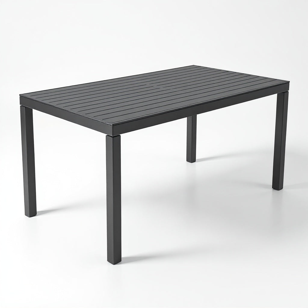 Aluminum Outdoor Dining Table โ 60 x 36 x 30 in, Black Powder Coat, Modern view 3