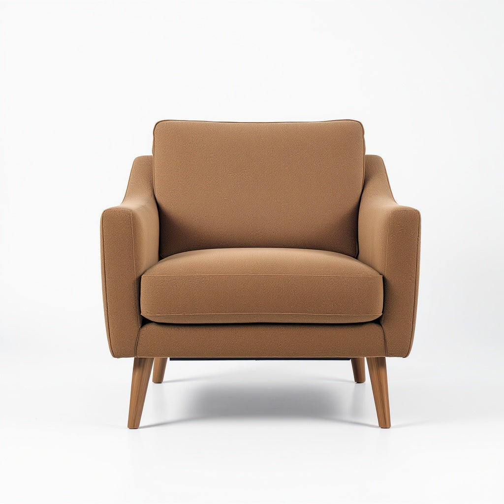 Fabric Accent Chair – 32"W x 30"D x 31"H, Walnut Finish, Mid...