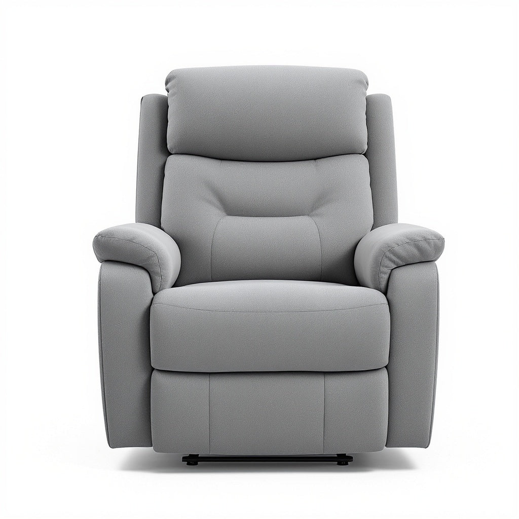 Fabric Reclining Armchair – 34"W x 38"D x 42"H, Gray, Contem...