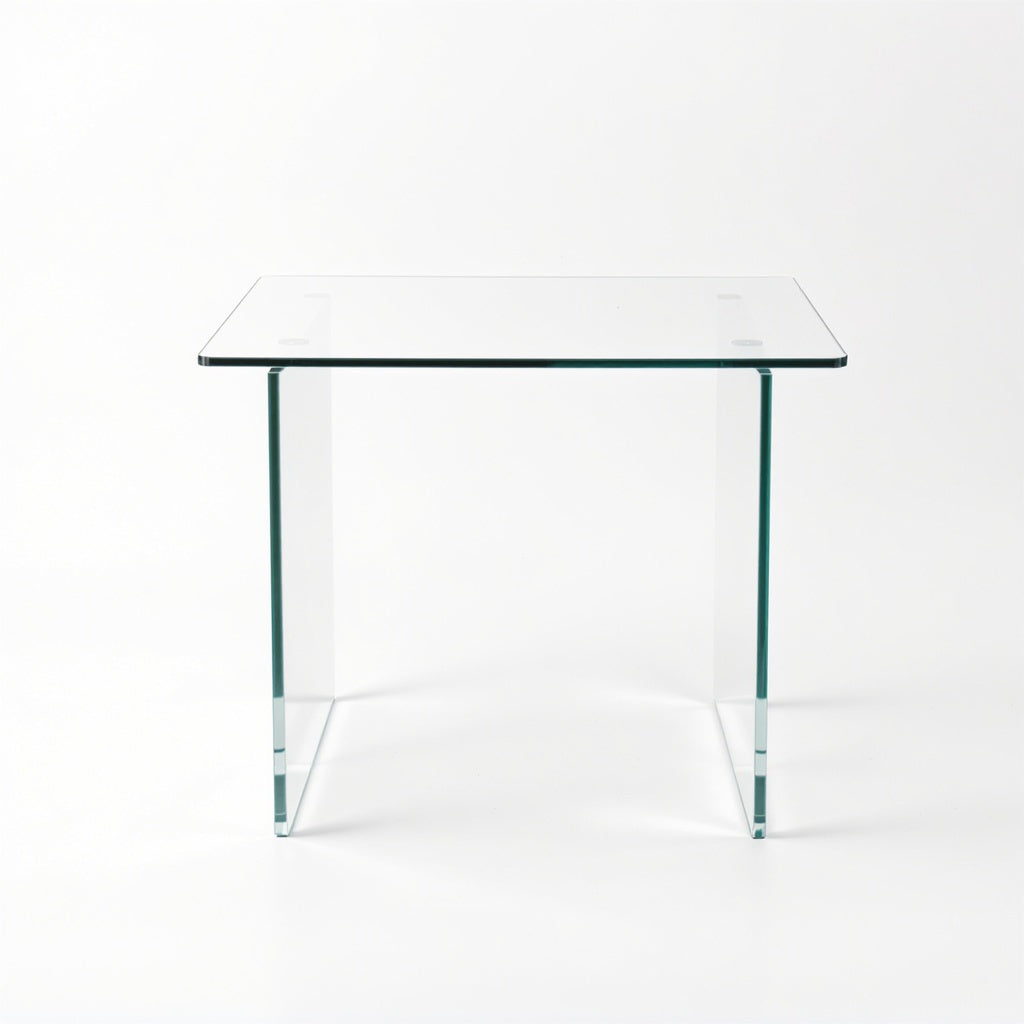 Glass End Table – 50 x 50 x 45 cm, Clear, Modern