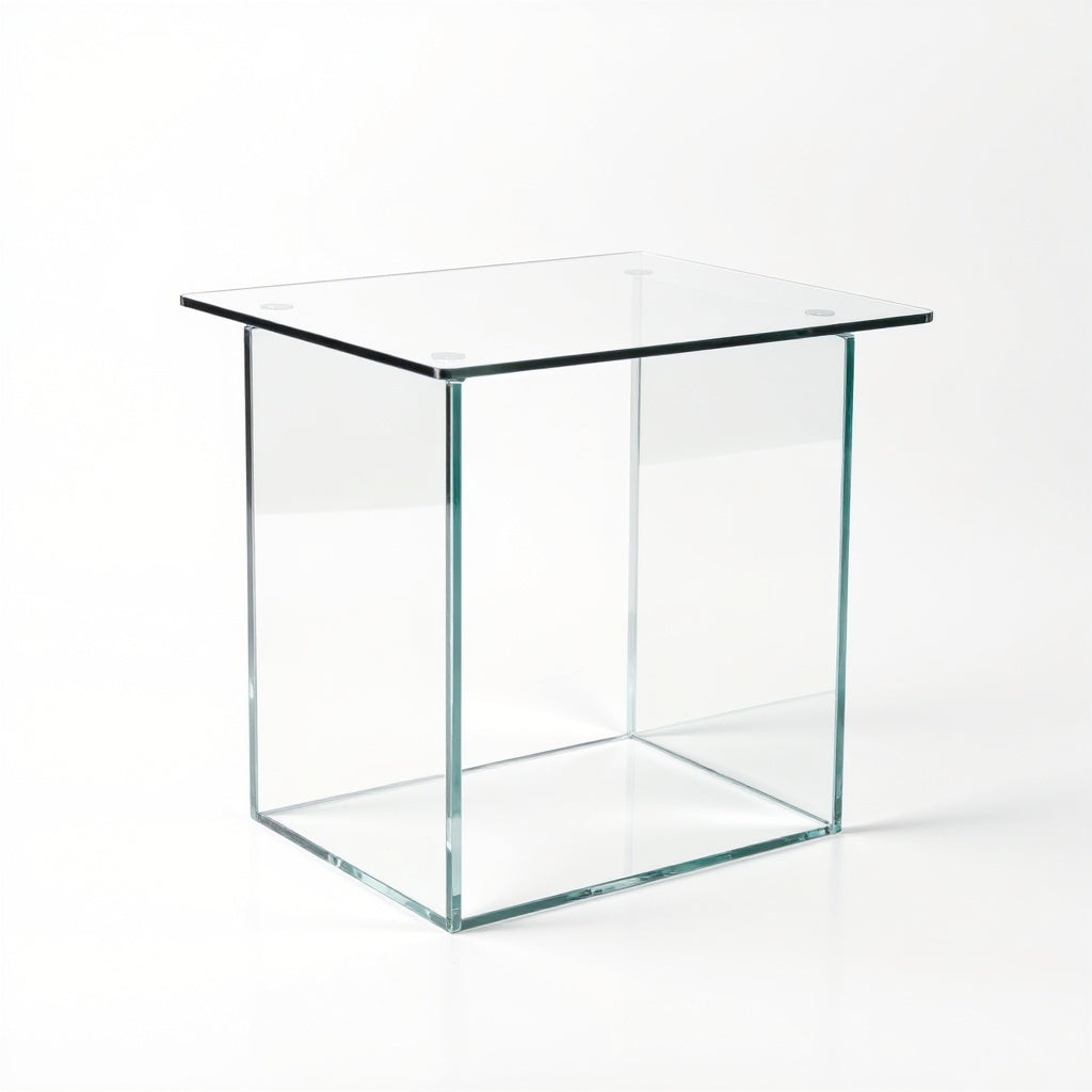 Glass End Table โ 50 x 50 x 45 cm, Clear, Modern view 3