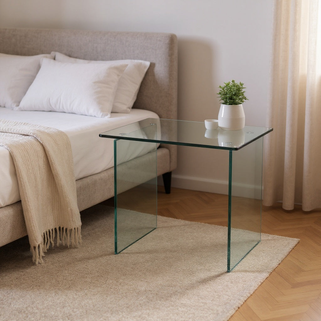 Glass End Table โ 50 x 50 x 45 cm, Clear, Modern view 5