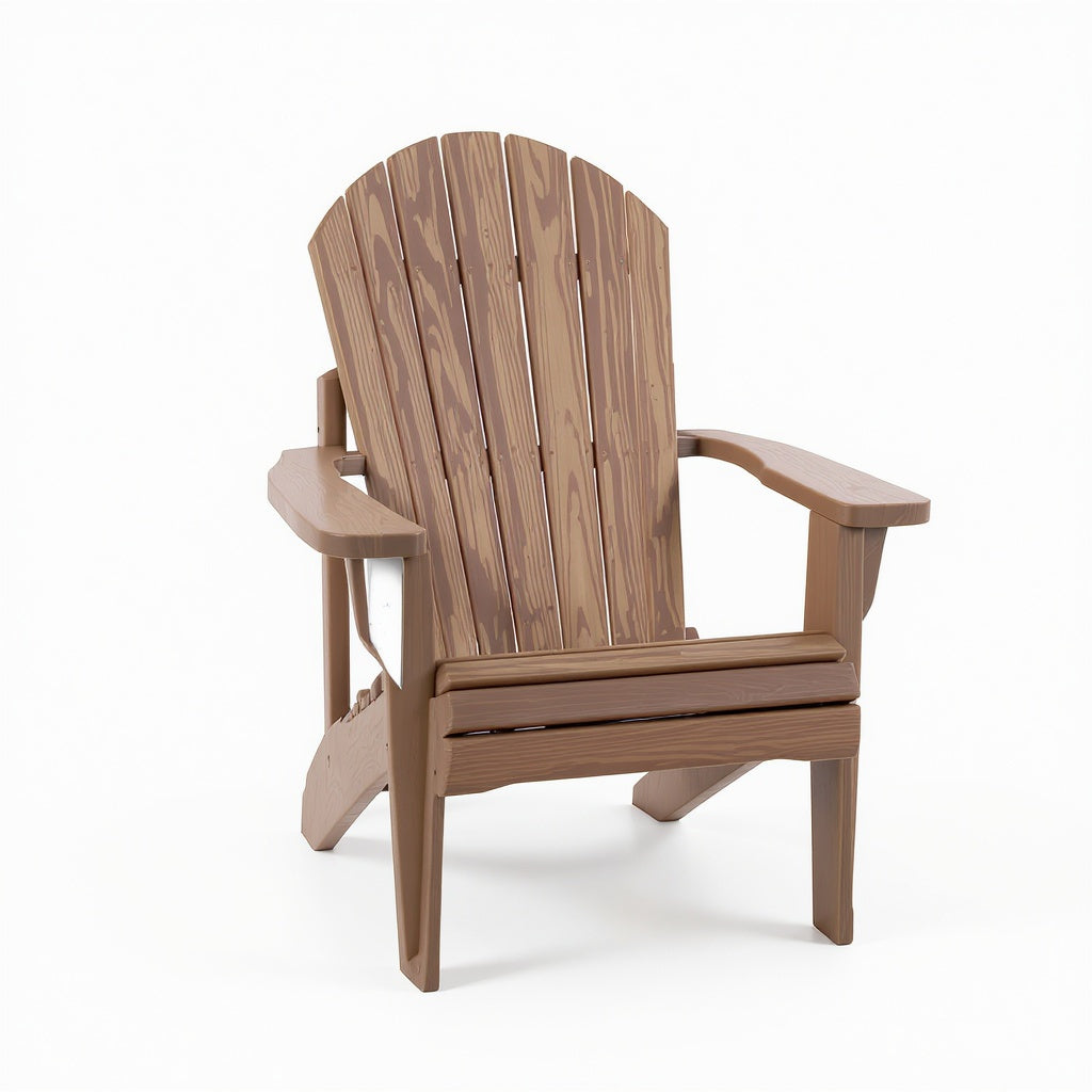 Recycled Plastic Adirondack Chair – 39 in, Rustic Brown, Cla...