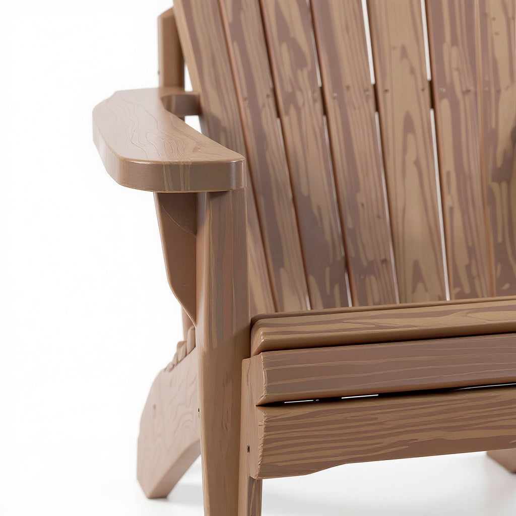 Recycled Plastic Adirondack Chair – 39 in, Rustic Brown, Classic Style view 2