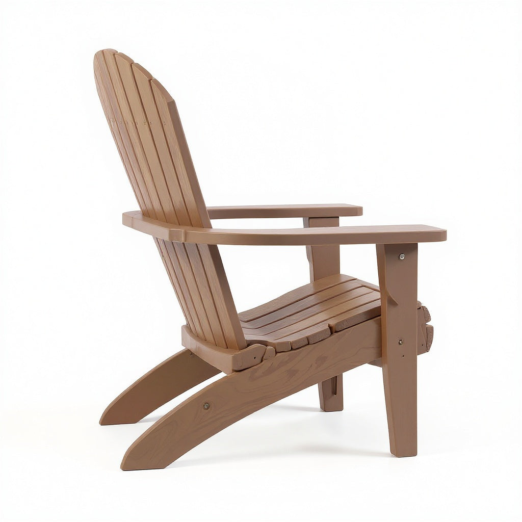 Recycled Plastic Adirondack Chair – 39 in, Rustic Brown, Classic Style view 3