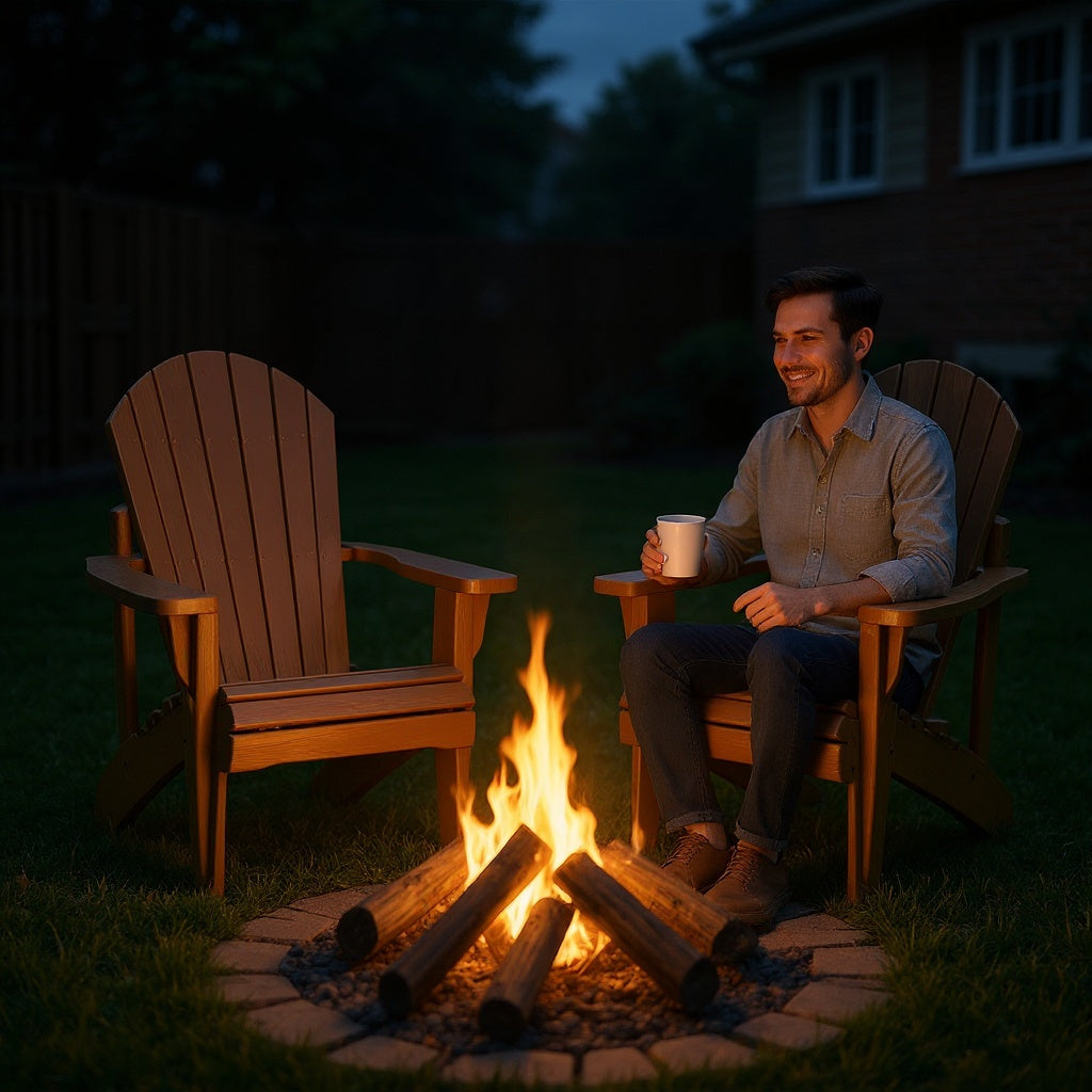 Recycled Plastic Adirondack Chair – 39 in, Rustic Brown, Classic Style view 5