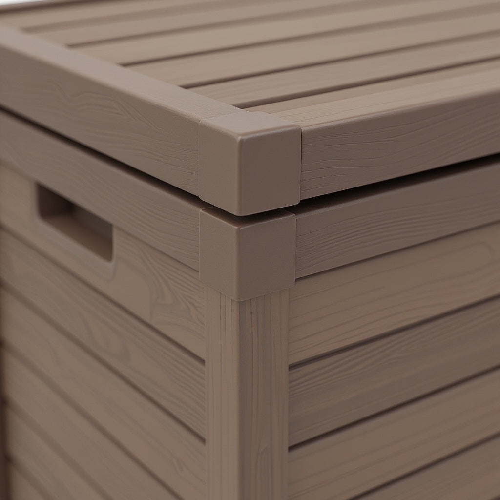 Resin Outdoor Deck Box – Weatherproof Storage, 150 Gallons, Brown view 2