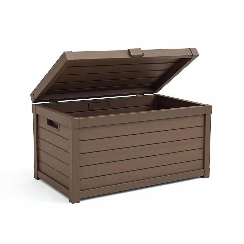 Resin Outdoor Deck Box – Weatherproof Storage, 150 Gallons, Brown view 3
