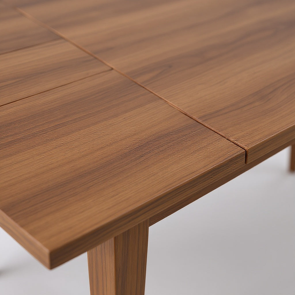 Solid Wood Extendable Dining Table โ 60 x 36 x 30 in, Walnut, Modern Farmhouse view 2