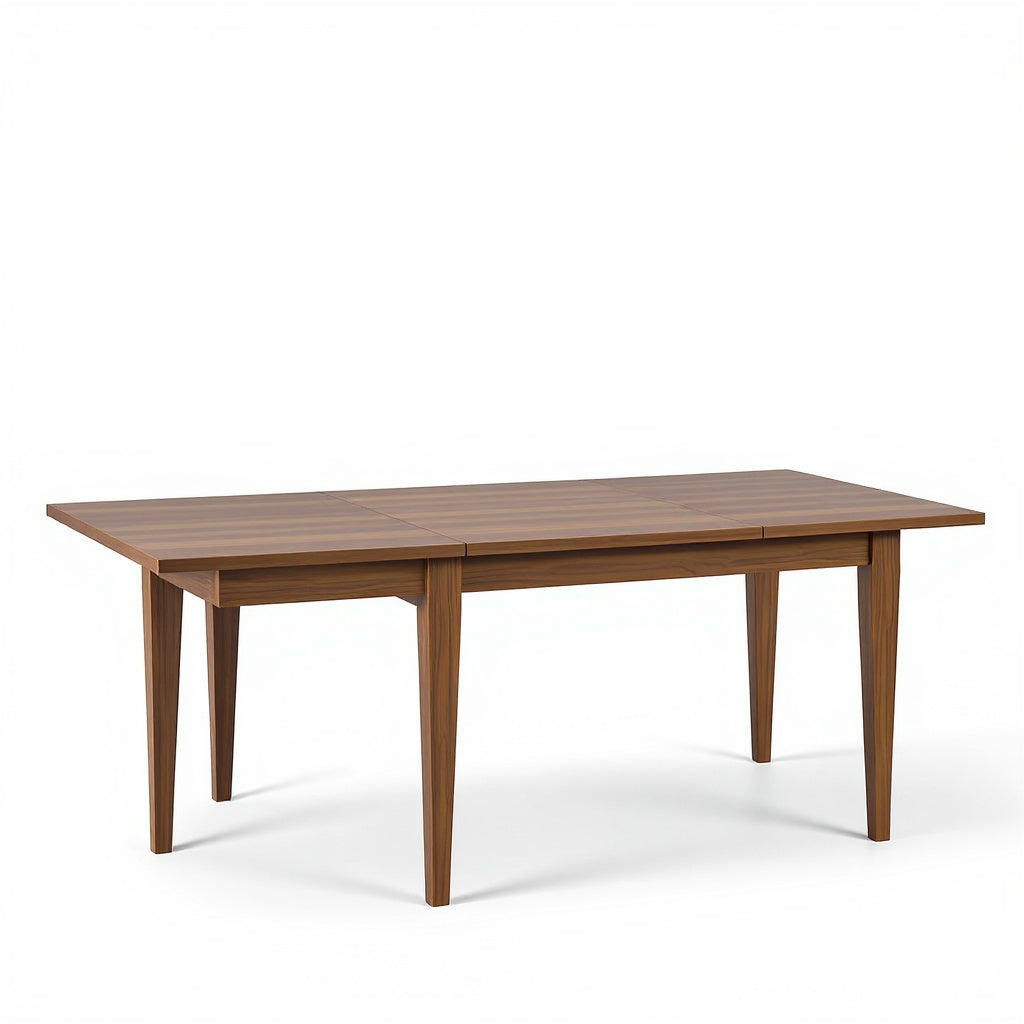 Solid Wood Extendable Dining Table โ 60 x 36 x 30 in, Walnut, Modern Farmhouse view 3