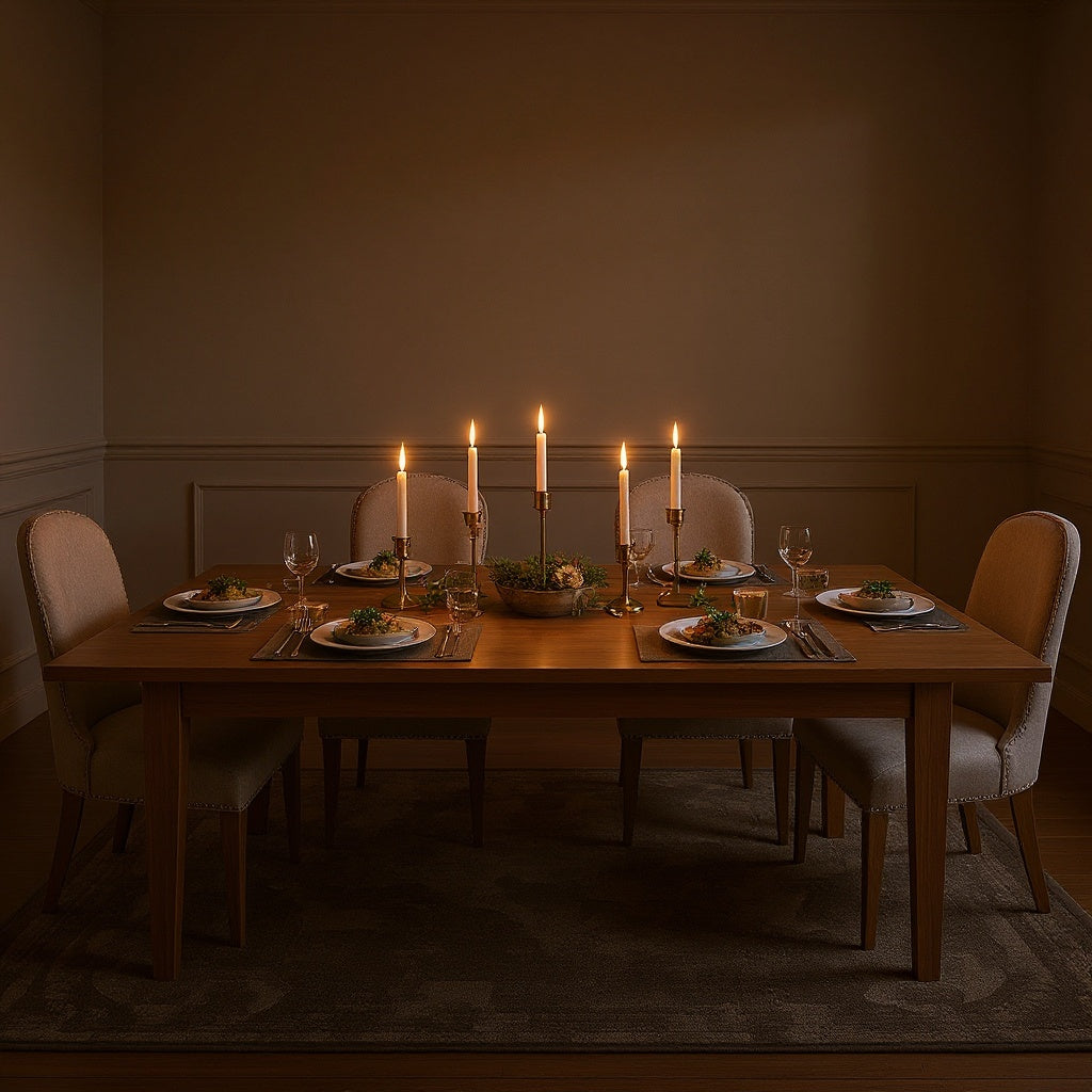 Solid Wood Extendable Dining Table โ 60 x 36 x 30 in, Walnut, Modern Farmhouse view 5