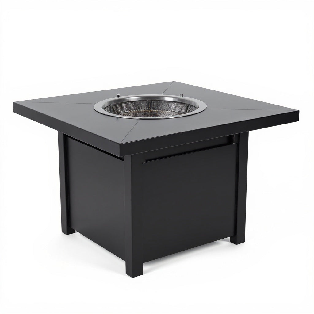 Steel Fire Pit Table – 42 x 42 x 24 in, Black, Contemporary view 3
