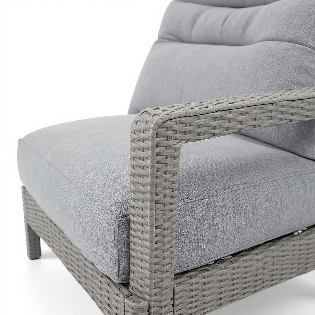 Textilene Adjustable Chaise Lounge โ 74" Long, Gray, Modern view 2