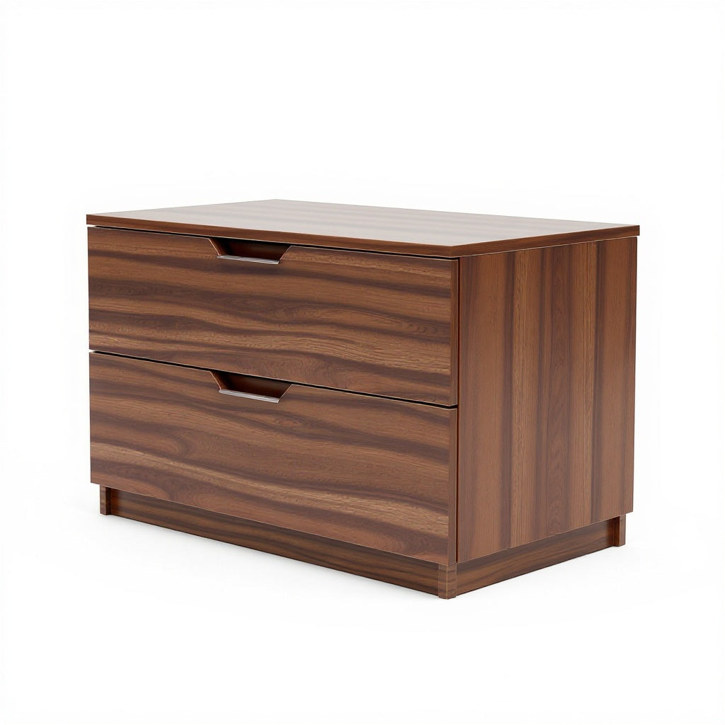 Wood Lateral Filing Cabinet – 36 x 20 x 30 in, Walnut Finish, Contemporary view 3