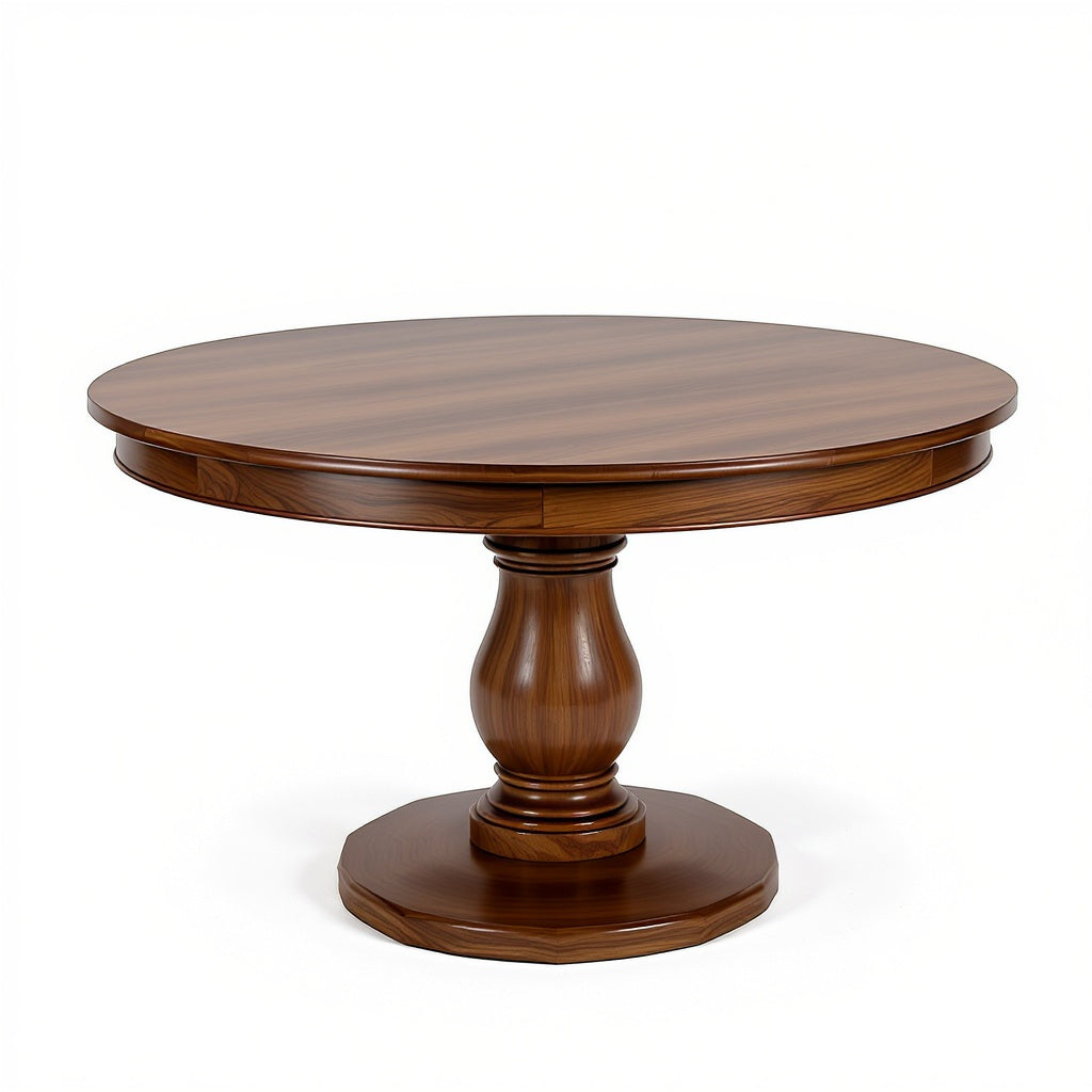 Wood Round Pedestal Dining Table – 48 x 48 x 30 in, Walnut F...