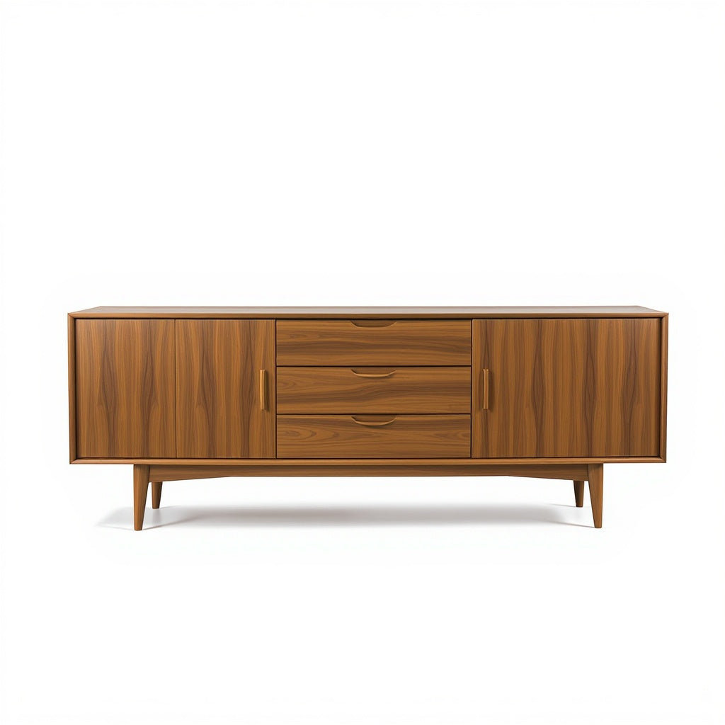 Wood Sideboard – Mid-Century Modern Design, 60 Inches, Walnu...