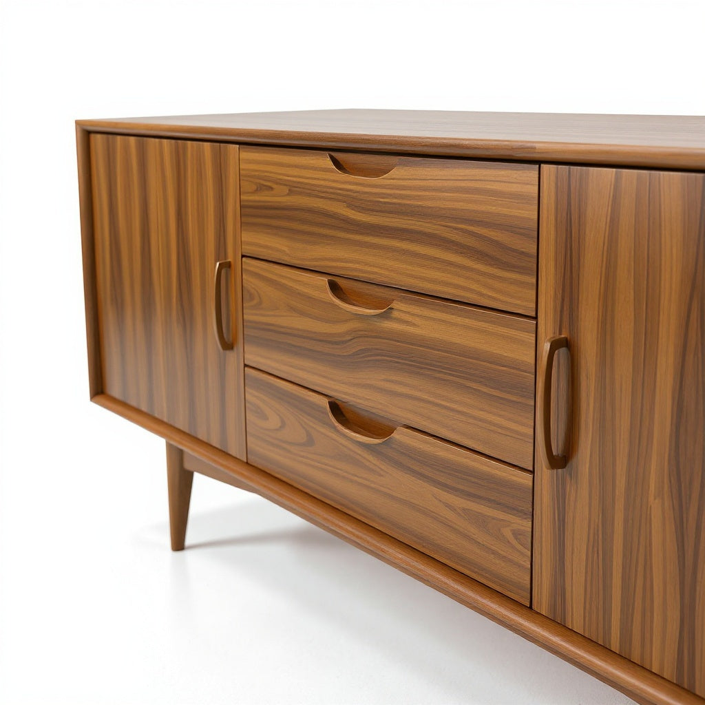 Wood Sideboard – Mid-Century Modern Design, 60 Inches, Walnut view 2